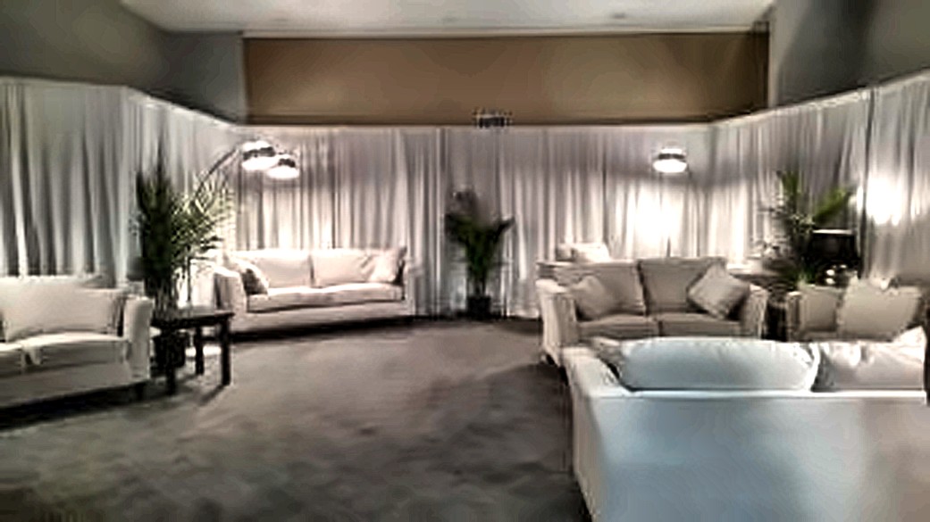 White lounge furniture with drapery